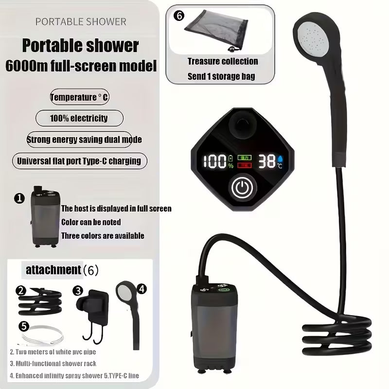 Spopal 6000mAh Rechargeable Camping Shower